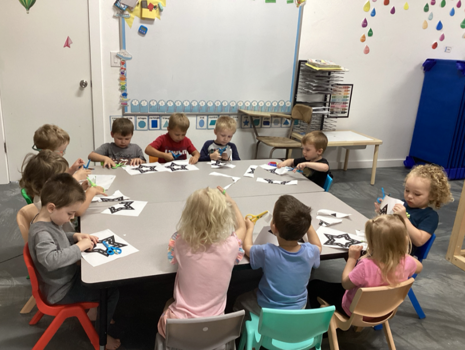 Children playing and learning